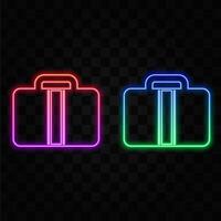 Wallet icon isolated on white in flat style. neon style. Case symbol. Folder illustration vector