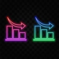 Neon Definer Graphic and Graphic Flat Design Icons Set Line Symbol Illustration Isolated vector