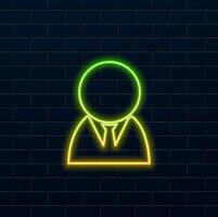 Profile icon. Glyph profile icon for website and mobile design, app development, printing. neon style. Profile icon of populated interface collection isolated vector