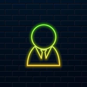 Profile icon. Glyph profile icon for website and mobile design, app development, printing. neon style. Profile icon of populated interface collection isolated vector
