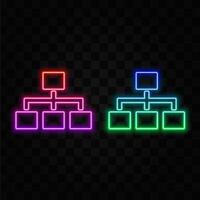 Set Organization Company Hierarchy Icons -Stock . neon style. vector
