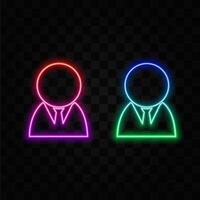 Support man thin line icon. neon style. call and communication, consult sign vector