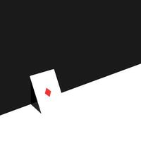 Minimalist playing card design. Diamonds symbol on abstract background. Casino, gambling, poker, card game-related concept. vector