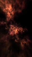 Flying through a powerful exploding firestorm inferno. Close up view of clouds of fire explosions. Full HD and looping flaming vertical background. video