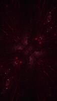 A glowing red grid network of blinking digital data lights and floating particles. Communications and connections concept. Vertical technology motion background animation. video