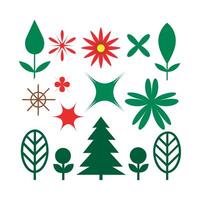 Botanical geometry, Abstract design elements blending flora and form vector