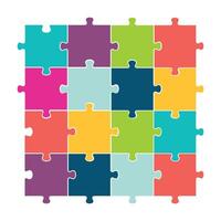 square puzzle game piece isolated design element vector