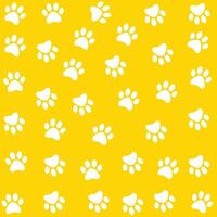 Dog footprint seamless pattern With Yellow And White Color vector