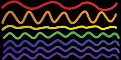 Vivid Abstract Waves and Colorful Ribbons Blending in a Mesmerizing Gradient Flow vector