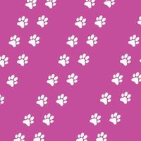 Animal Paw Print seamless pattern With Pink And White Color vector