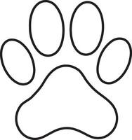 Cat Paw Outline Icon Design On White Background vector