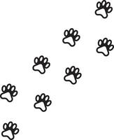 Dog Paw Outline Print Design On White Background vector