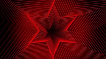 Red color slowly moving 3d star shape element modern design Loop-able dark geometrical seamless background video
