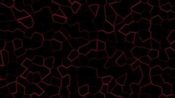 Red color glowing cell pattern mesh design Loop-able abstract dark background video
