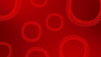 Red color multiple wiggling mesh pattern in circular shapes modern design loop able dark geometrical background video