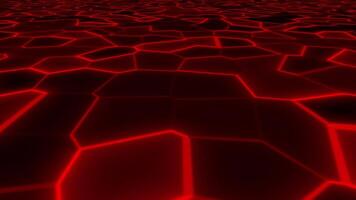 Red color glowing neon mosaic tile pattern modern design geometrical background video