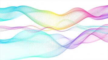 colourful circular dots forming wavy pattern loop able flowing the white background video