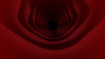 red color multiple wavy lines 3d depth tunnel modern design seamless Loop-able dark geometrical background video