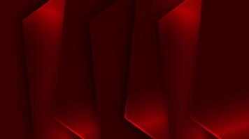 Red rotating shiny and glossy hexagonal shapes luxury design loop able dark geometrical background video