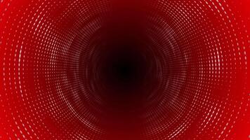 Red color appearing and disappearing circular dots big data with 3d tunnel modern design loop able technology background video