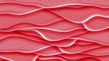 Red color glowing wavy circular dots and multiple lines abstract design Loop-able luxury background video