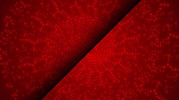 Red color glowing and shiny rotating circular dots gradient design geometrical background video