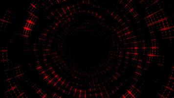 red appearing and disappearing circular dots big data with 3d tunnel modern design loop able technology background video