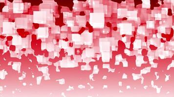 Red color shiny square box pattern slowly falling down abstract design glitch geometrical background video