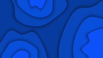 Royal blue color moving paper cut out with 3d depth abstract design Loop-able geometrical background video