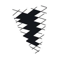 Abstract Isometric Square floor with Hole. Silhouette and contour unknown design Element. Hand drawn Rectangles. Black triangle Figure. Isolated obscure object on white background. illustration vector