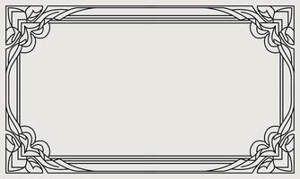 A black and white frame with a decorative design vector