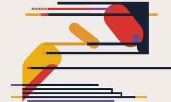 Abstract geometric shapes in a colorful pattern vector