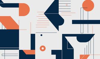 A geometric pattern with orange and blue shapes vector