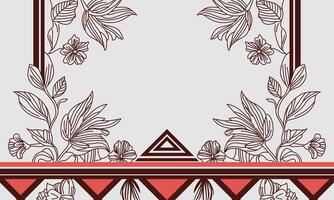 A frame with flowers and geometric shapes vector