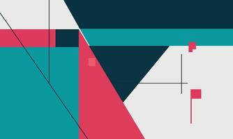 A geometric abstract design with red, blue and pink colors vector