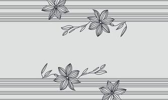 Flowers on a gray background with a black line vector