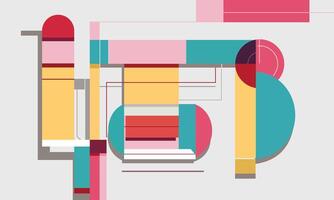 Abstract geometric design with colorful shapes vector