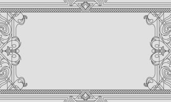 A black and white frame with ornate design vector