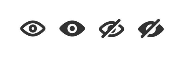 Eye icon. Optical vision sign. See, unsee symbols. Show and hide password. vector