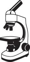 A silhouette illustration of a microscope vector