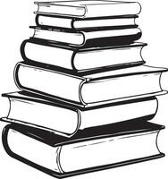 A sketch art illustration of packed books vector