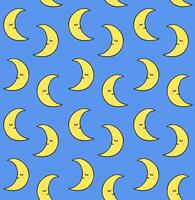 Seamless pattern of hand drawn doodle sketch moon with face vector