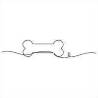 Single line continuous art drawing of bone simple human bone line art illustration vector