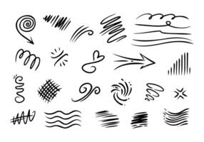 Elegant hand-drawn irregular lines create an artistic flair suitable for a variety of design projects vector