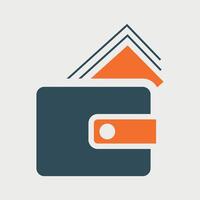 simple wallet icon on white background vector