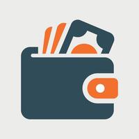 simple blue financial wallet icon vector