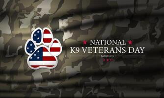 Veterans day background with dog paw and american flag vector