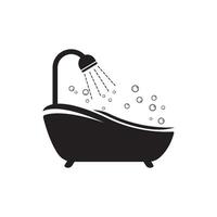 Bathtub Icon Template Illustration vector