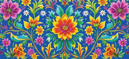 Batik floral in multi color illustration for background design. vector