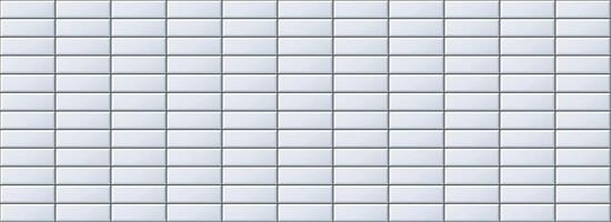 Seamless light blue tile pattern. Rectangle ceramic tiled texture for bathroom wall, kitchen floor, pool surface. Repeating white mosaic grid background. Repeated grey brick backdrop. vector